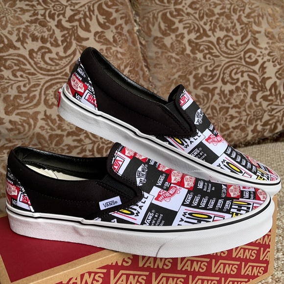 Vans Classic Slip On Label Mix Black/True White WM - Picture 9 of 16